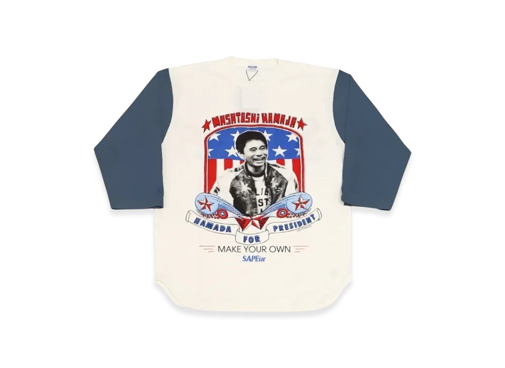 SAPEur x MASATOSHI HAMADA vol.9 Hamada For President 3/4 Sleeve "White Navy"