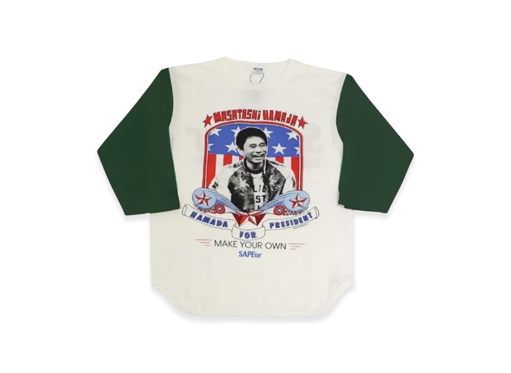 SAPEur x MASATOSHI HAMADA vol.9 Hamada For President 3/4 Sleeve "White Green"
