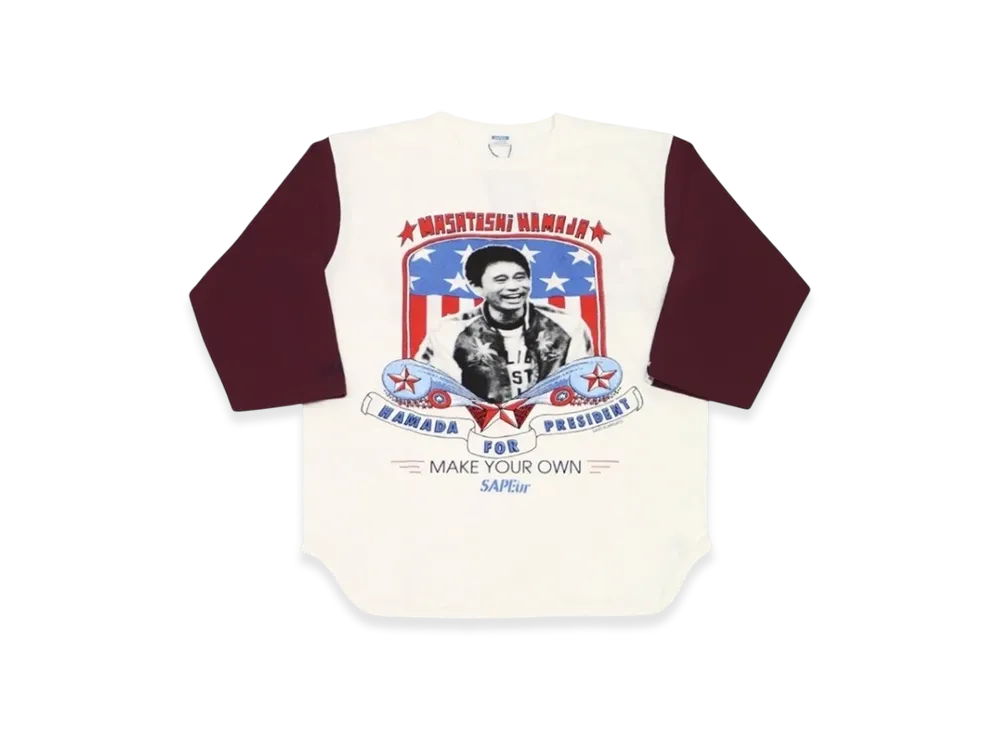 SAPEur x MASATOSHI HAMADA vol.9 Hamada For President 3/4 Sleeve "White Burgundy"
