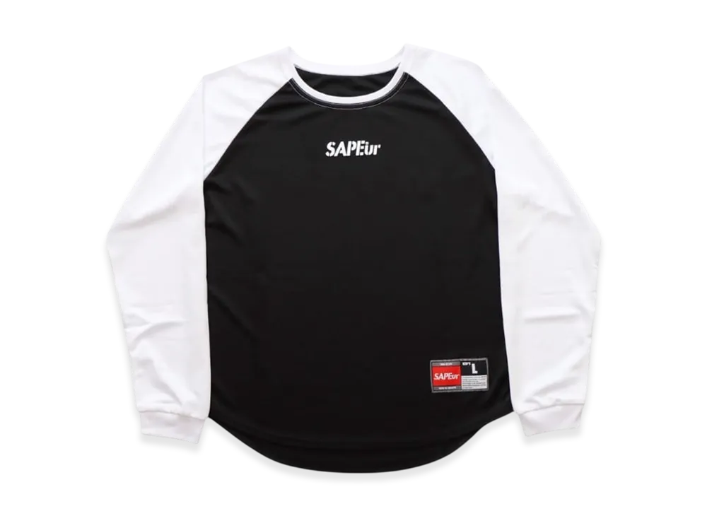 SAPEur Kid's Basic Raglan Sleeve L/S Tee "Black/White"