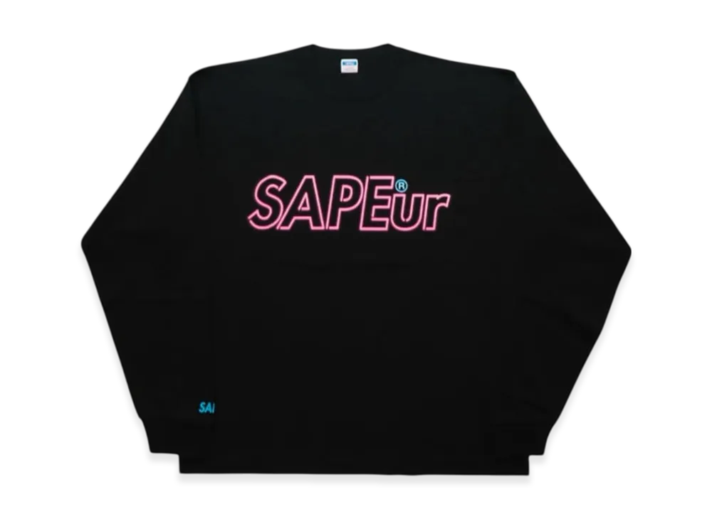SAPEur Neon Logo L/S Tee "Black"