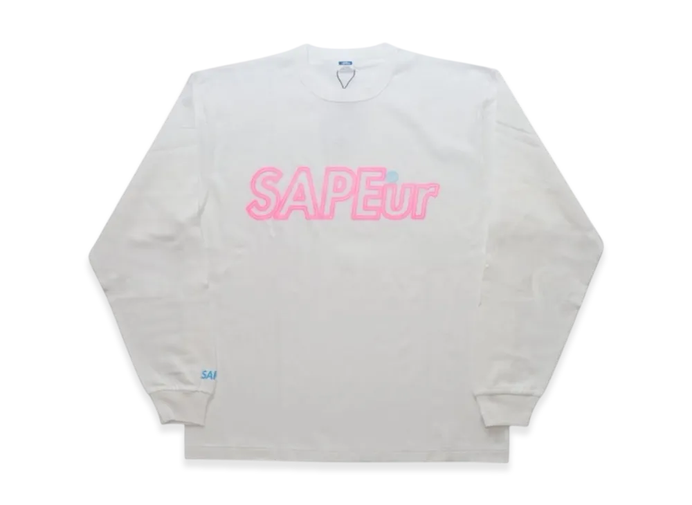 SAPEur Neon Logo L/S Tee "White"
