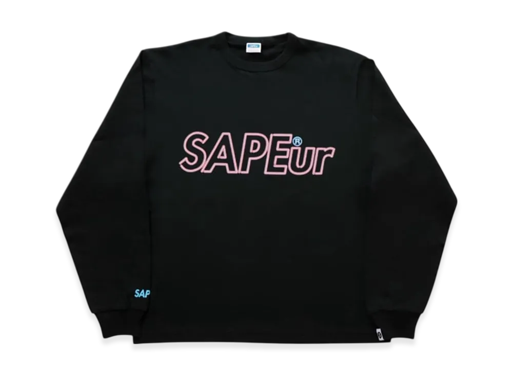 SAPEur Youth Neon Logo L/S Tee "Black"