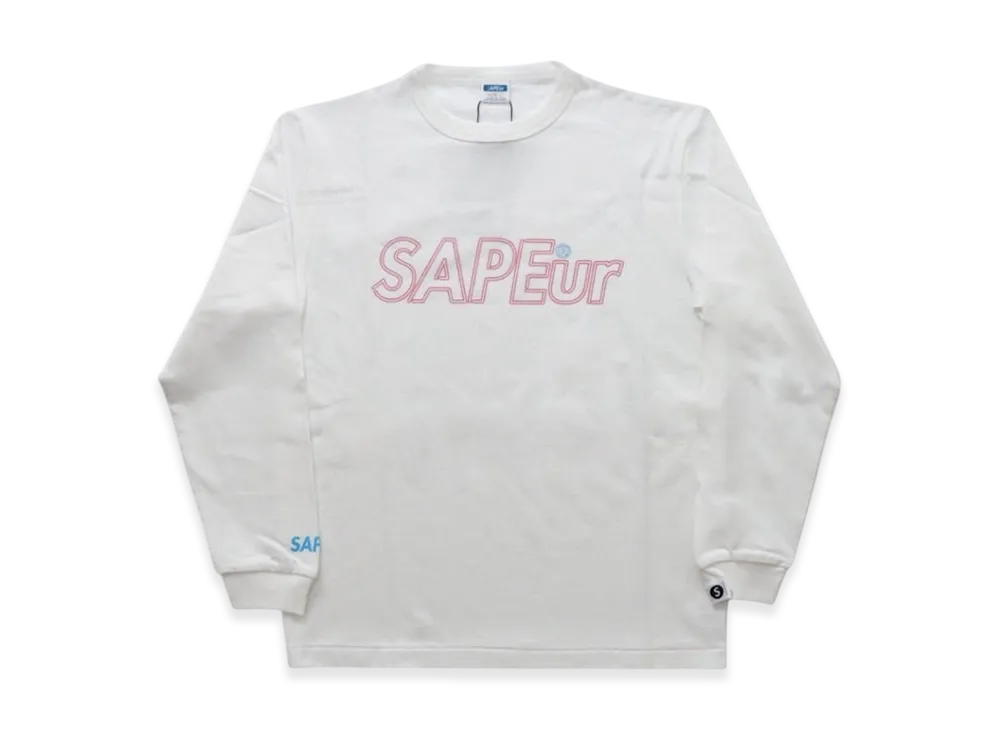 SAPEur Kid's Neon Logo L/S Tee "White"