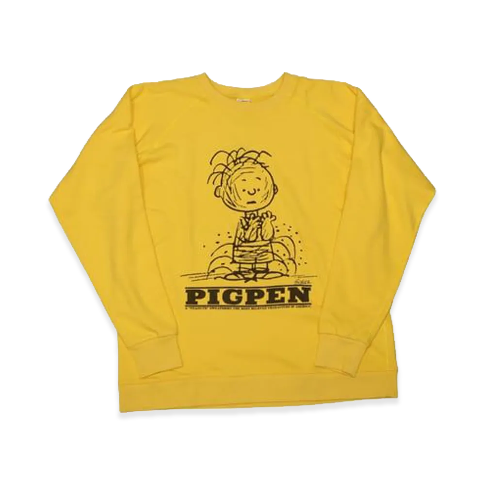SAPEur x PEANUTS Vintage Crewneck Sweatshirt(Pigpen) "Yellow"