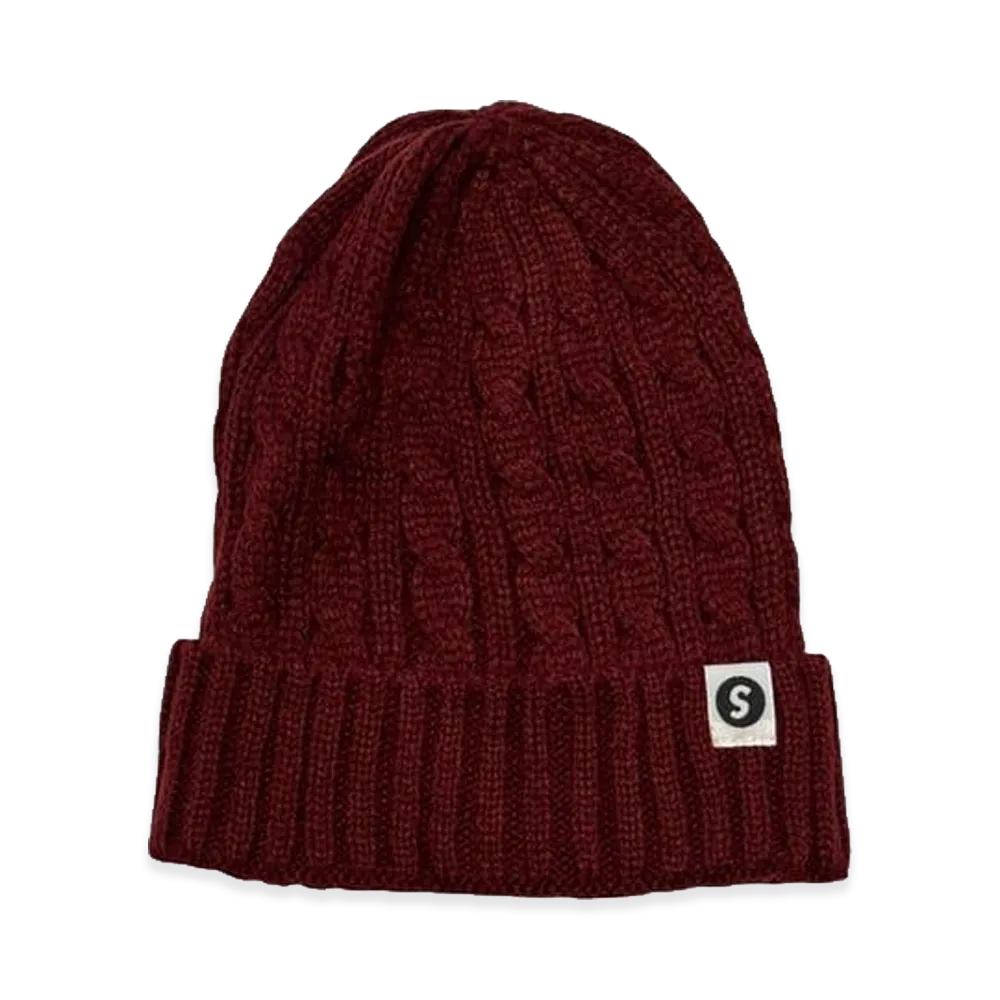 SAPEur Cable Knit Cap "Burgundy"