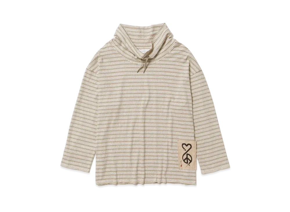 Sasquatchfabrix Border Long Sleeve T-Shirt "Beige"