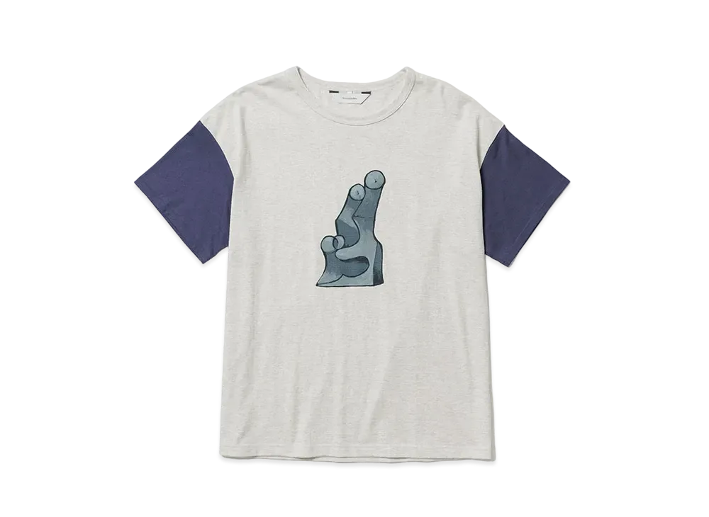 Sasquatchfabrix Cubism Peace 2Tone H/S T-Shirt "Ash Gray/Navy"