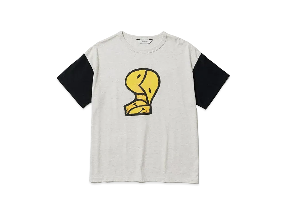 Sasquatchfabrix "Cubism Smile" 2Tone H/S T-Shirt "Ash Gray/Black"