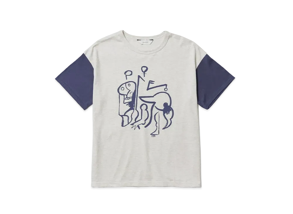 Sasquatchfabrix "Cubism Jah" 2Tone H/S T-Shirt "Ash Gray/Navy"