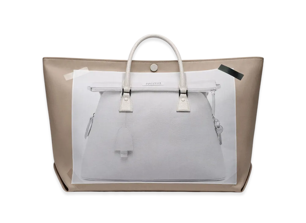 Maison Margiela 5AC Trompe Loeil Medium "White/Taupe"