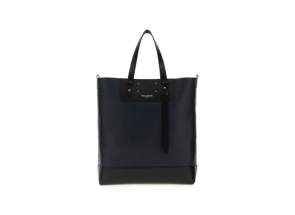 Maison Margiela Women's Midnight Blue Leather Vertical Shopping Bag "Blue"