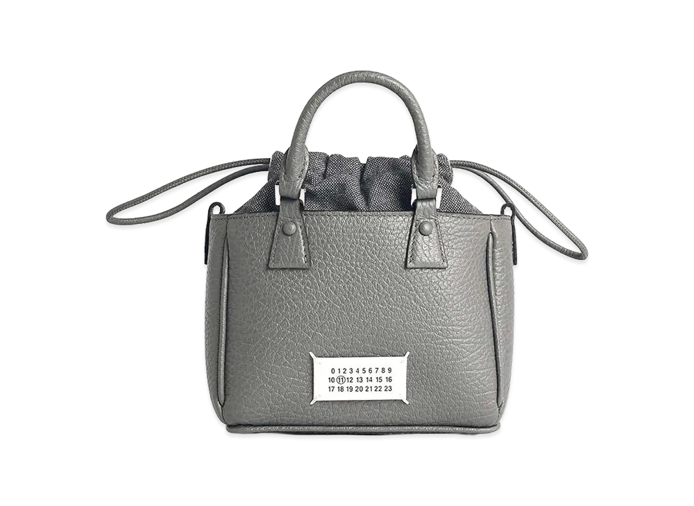 Maison Margiela Women's 5ac Tote Horizontal Pebble Leather Bag "Gray"