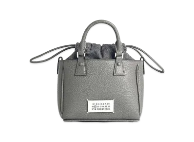 Maison Margiela Women's 5ac Tote Horizontal Pebble Leather Bag "Gray"