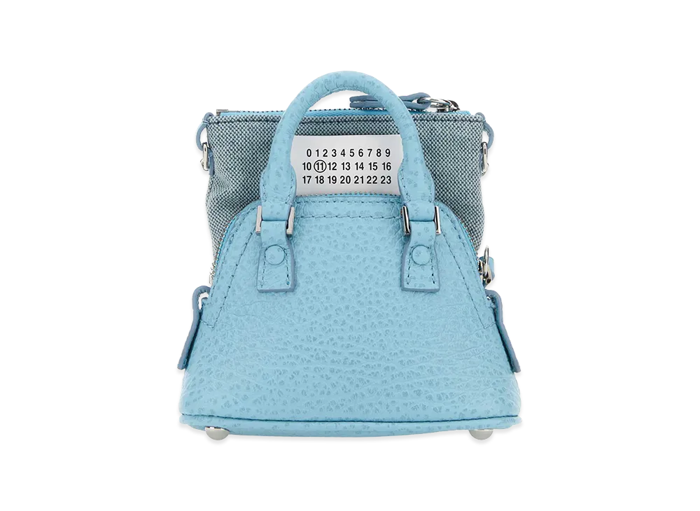 Maison Margiela Women's Light Blue Leather & Fabric 5AC Classique Baby Handbag "Light Blue"