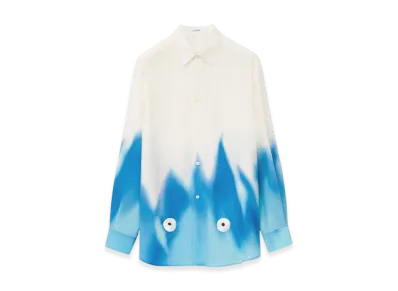 LOEWE x Howl's Moving Castle Calcifer Shirt in Viscose "White/Blue"
