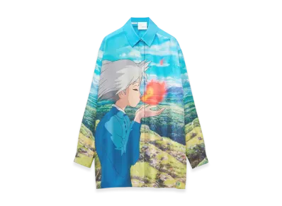 LOEWE x Howl's Moving Castle Calcifer Shirt in Silk "Multicolor"