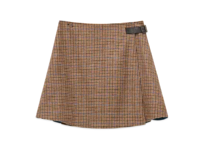 LOEWE x Howl's Moving Castle Women's Calcifer Wrap Skirt in Wool "Beige/Blue/Black"
