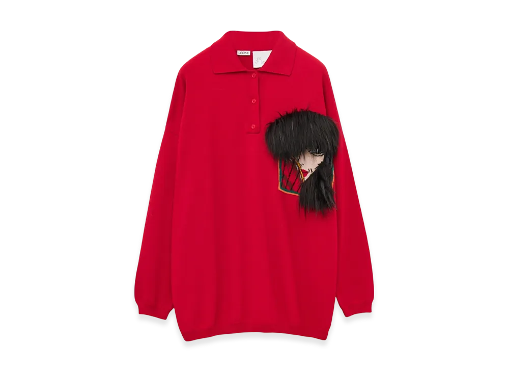 LOEWE x Howl's Moving Castle Witch of the Waste Polo Sweater in Wool "Red"