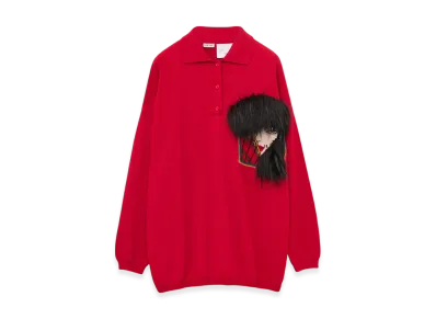 LOEWE x Howl's Moving Castle Witch of the Waste Polo Sweater in Wool "Red"