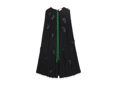 LOEWE x Howl's Moving Castle Feathers Cape in Mohair And Wool Blend "Black"