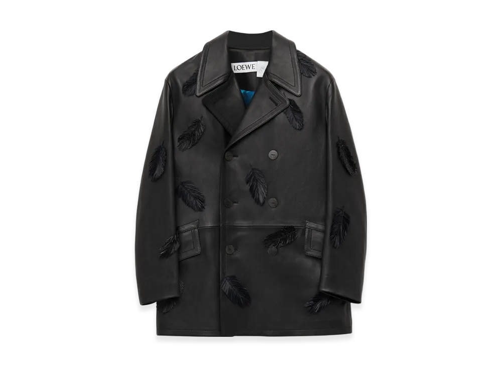 LOEWE x Howl's Moving Castle Peacoat in Nappa "Black"