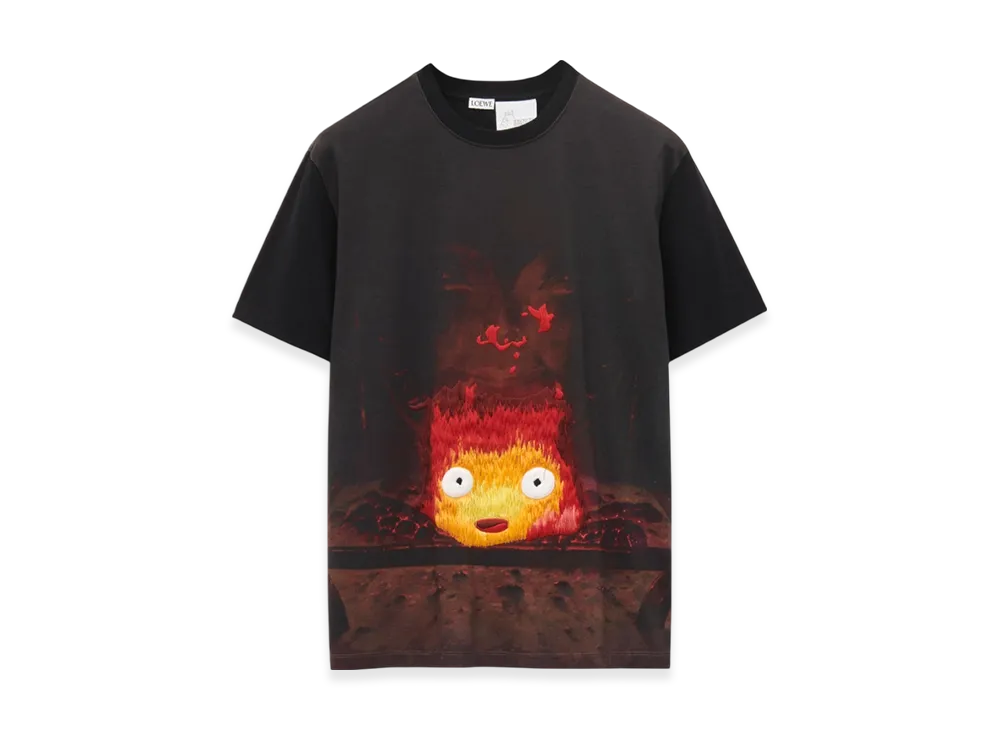 LOEWE x Howl's Moving Castle Calcifer T-Shirt in Cotton "Multicolor"