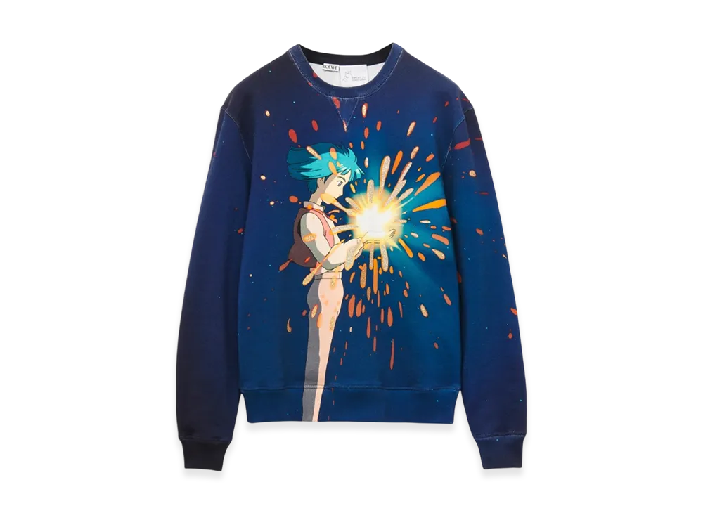 LOEWE x Howl's Moving Castle Magical Sky Sweatshirt in Cotton "Petroleum"
