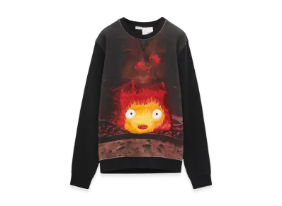 LOEWE x Howl's Moving Castle Calcifer Sweatshirt in Cotton "Black/Multicolor"