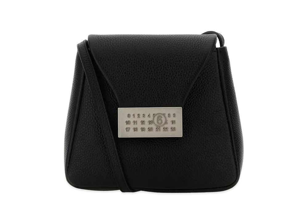 MM6 Maison Margiela Black Leather Numeric Crossbody Bag "Black"