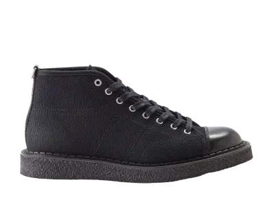 GEORGE COX x Fred Perry Monkey Boots Single Crepe Sole "Black" Canvas Collected Leather SB6335_102_V2_Q423