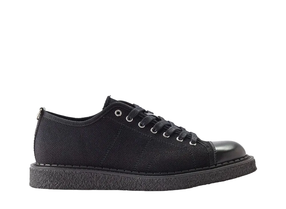 GEORGE COX x Fred Perry Women's Monkey Shoe Single Crepe Sole "Black" Canvas Collected Leather SB6336_102_V2
