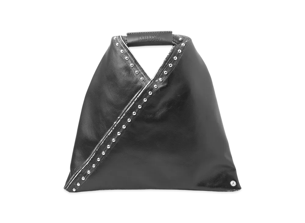 MM6 Maison Margiela Japanese Handbag Studs & Damaged Calf Leather "Black"