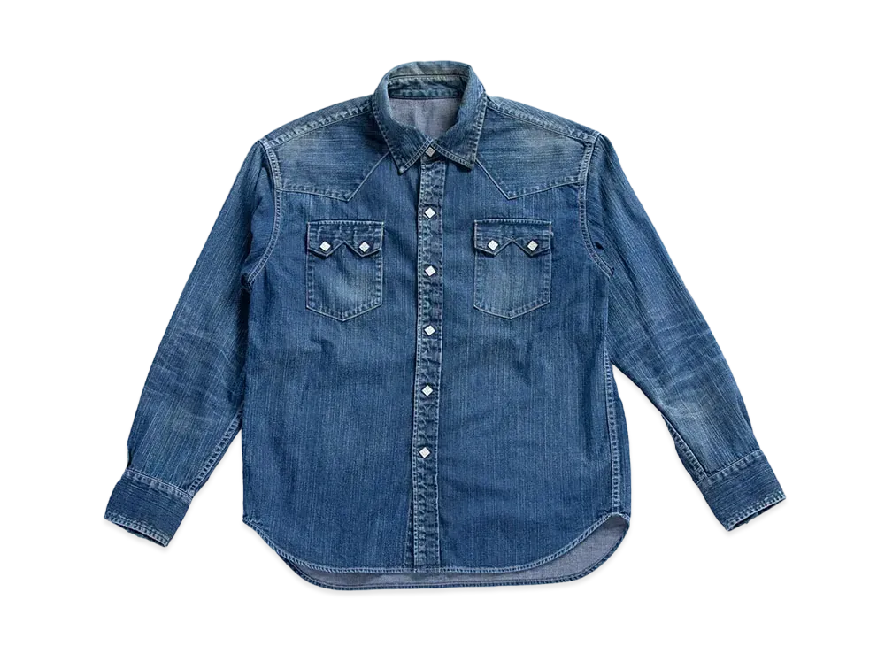 SubCulture Skulltag Denim Western Shirt "Blue"