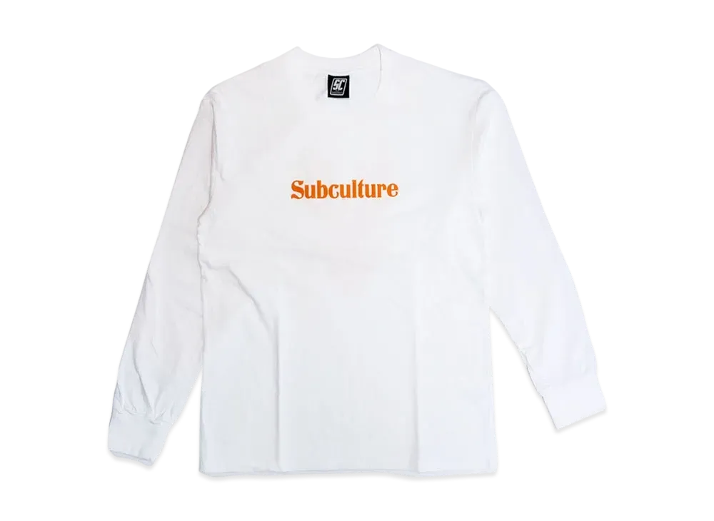 Subculture Genuine Leather Longsleeve T-Shirt "White/Orange"