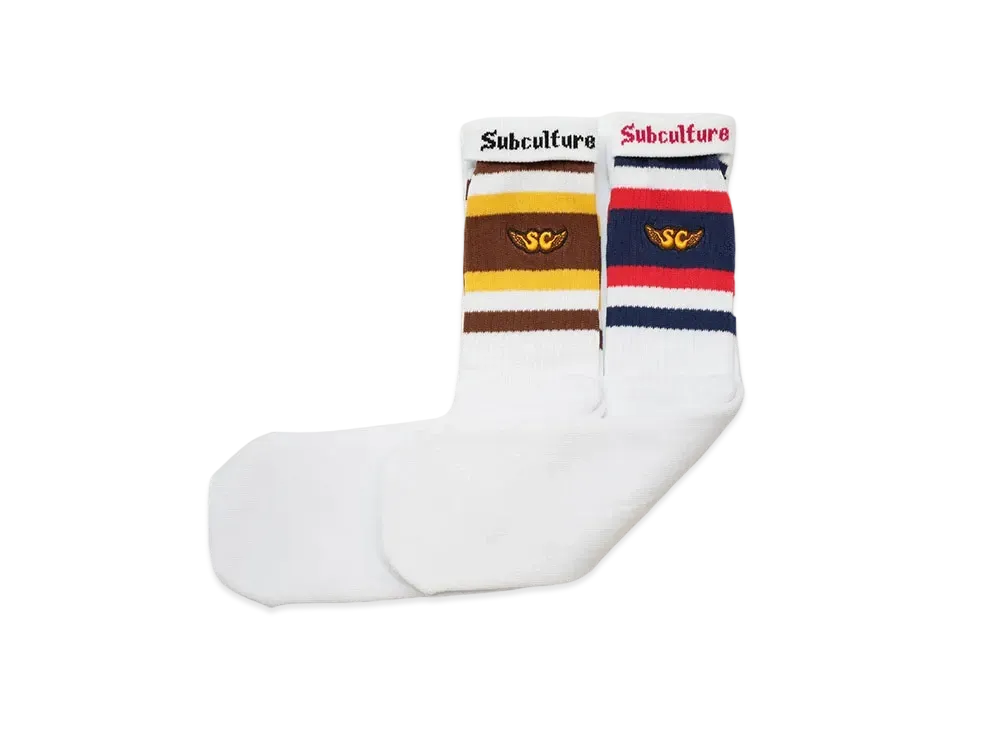 Subculture Sc 2Pack Skate Sox "Navy/Red"