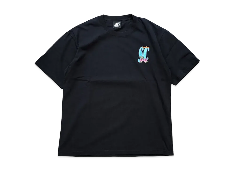 サブカルチャー ハイビスカスTシャツ "ブラック"