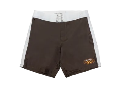 Subculture Nylon Surf Shorts "Olive/White"