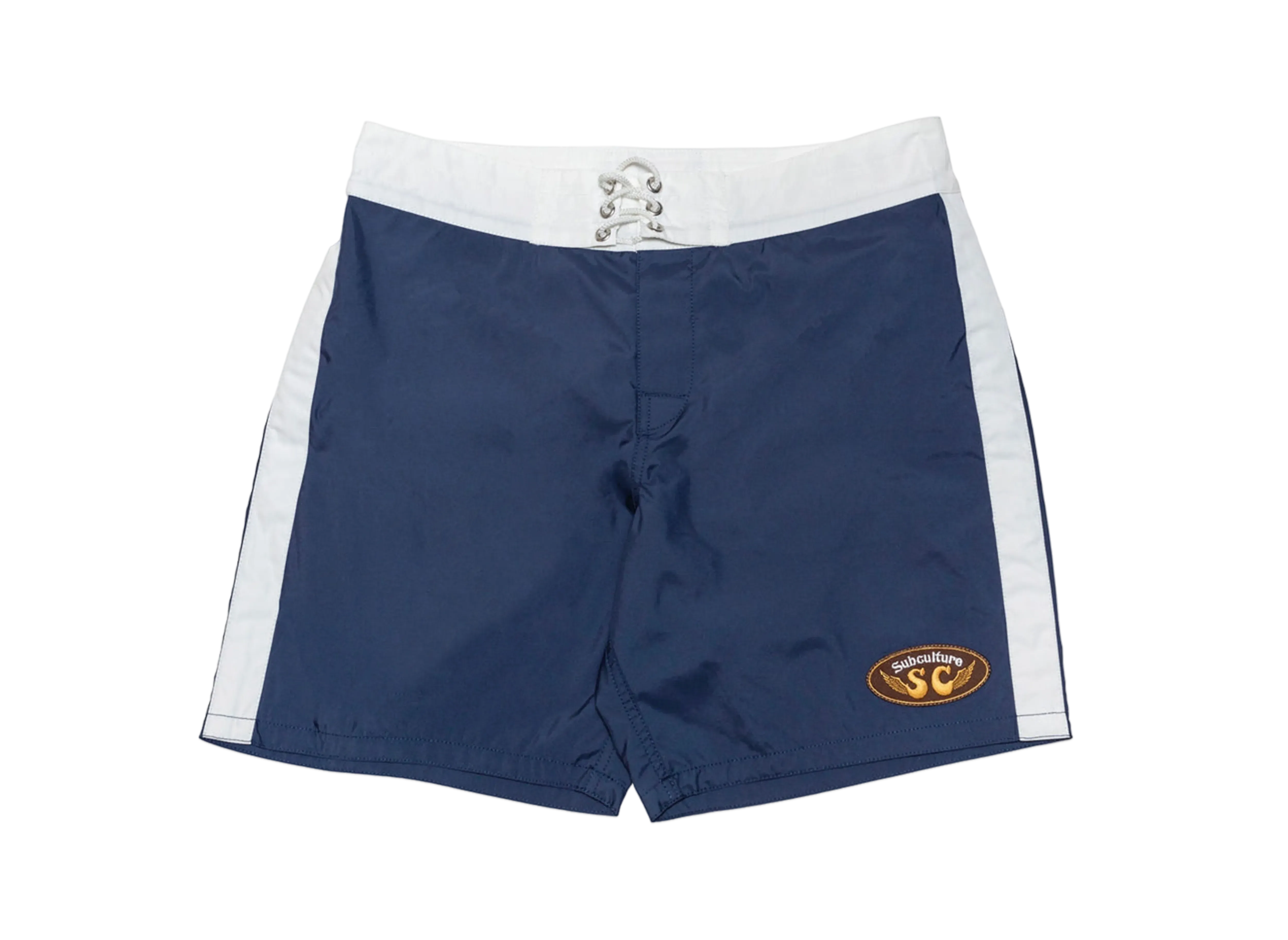 Subculture Nylon Surf Shorts "Navy/White"