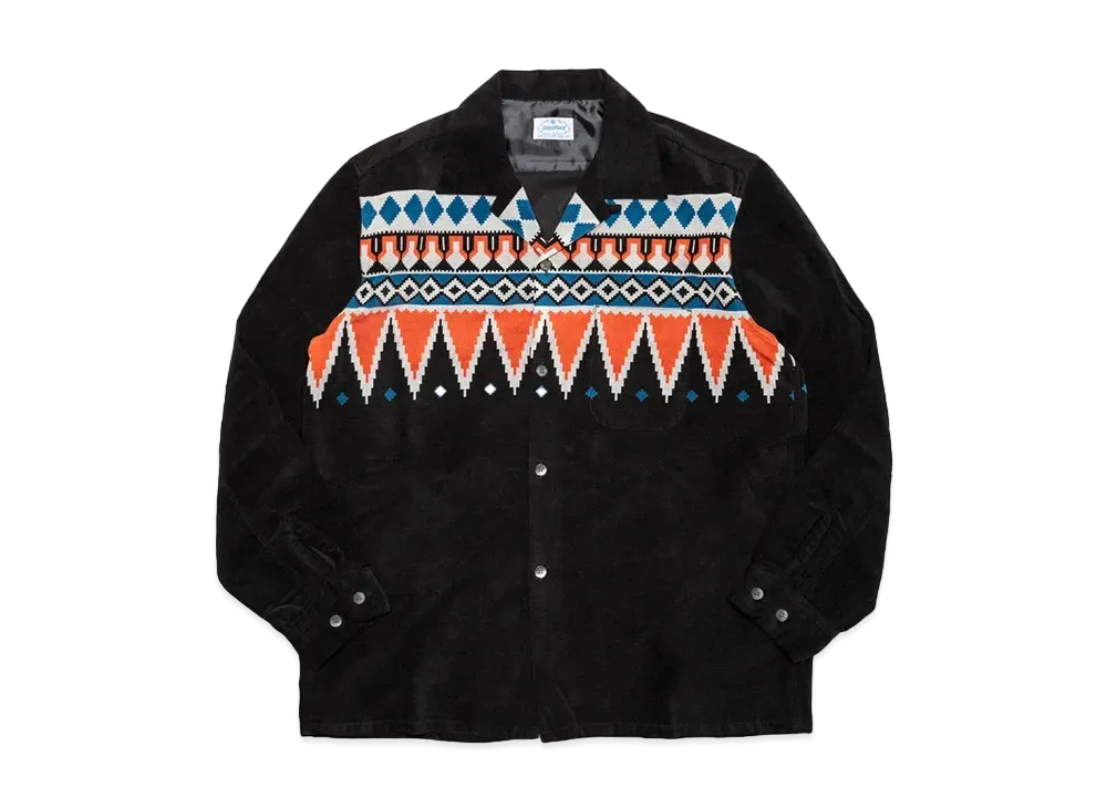 Subculture Print Corduroy Shirt "Black"