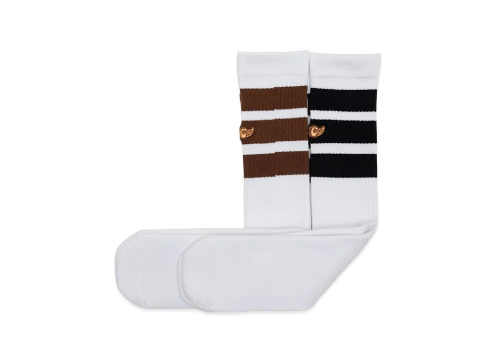 SubCulture SC 2Pack Skate Sox "Black White/Brown White"
