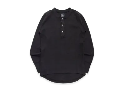 SubCulture Thermal Henley Neck Long Sleeve T-shirt (Concho SV925) "Black"
