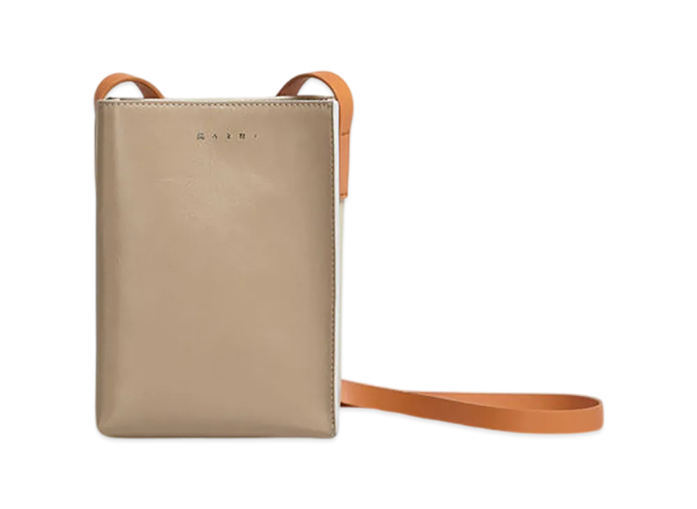 MARNI Leather Museo Soft Nano Bag "Grey Green/Canyon"