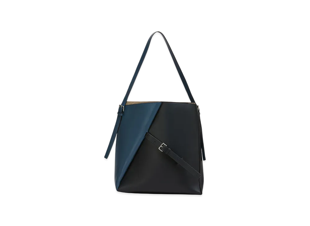 MARNI Reverse Hobo Bag in Leather "Opal/Black"