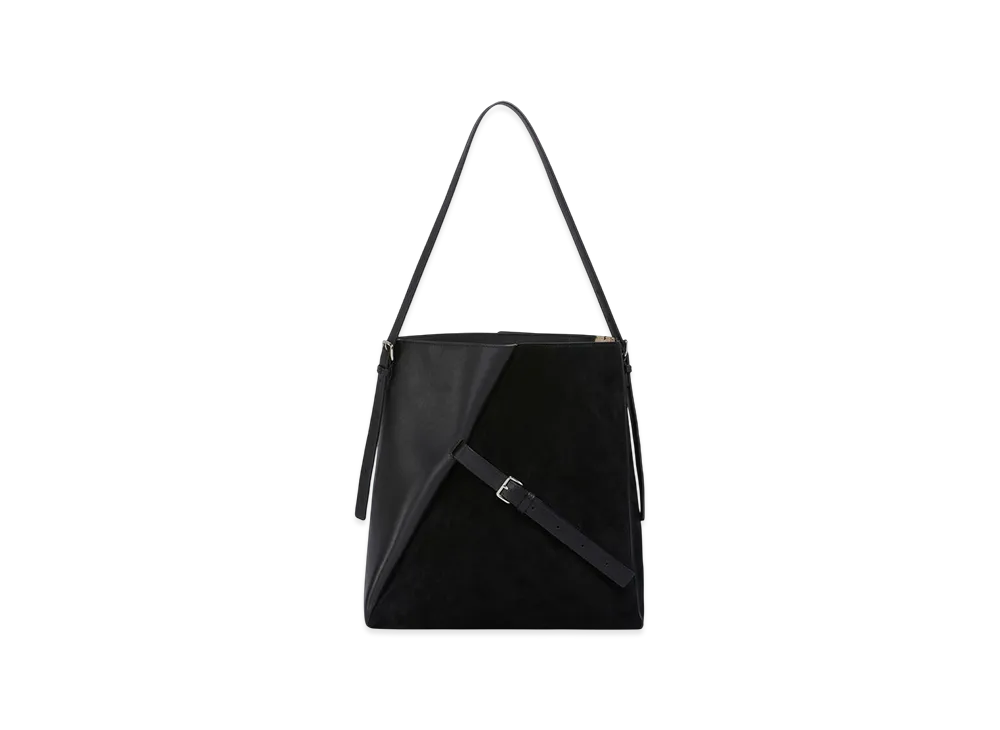 MARNI Reverse Hobo Bag in Leather & Suede "Black"