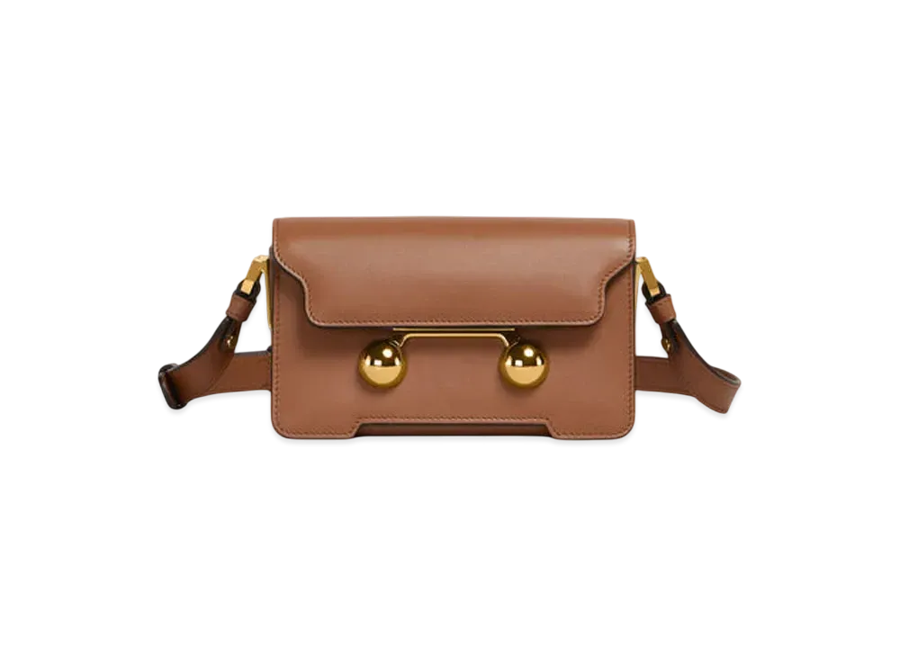 Marni Leather Trunkaroo Mini Shoulder Bag "Cinnamon"