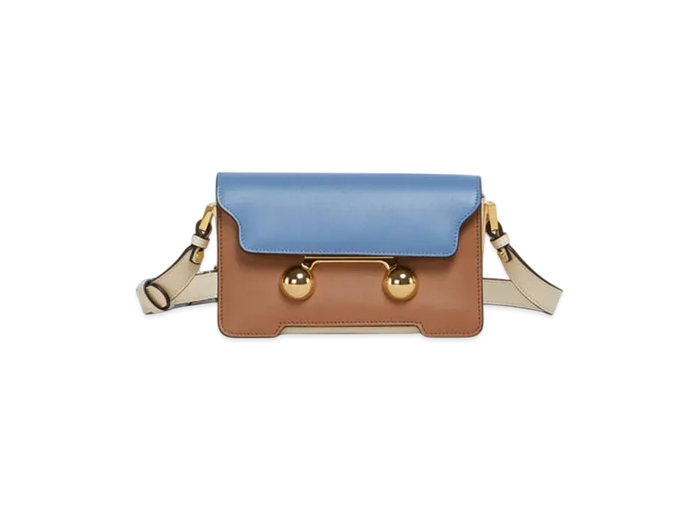 Marni Leather Trunkaroo Mini Shoulder Bag
 "Opal/Cinnamon/Seashell"