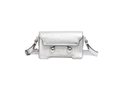 MARNI Trunkaroo Mini Shoulder Bag in Leather "Silver"