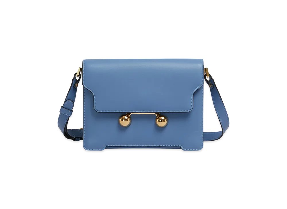 MARNI Trunkaroo Medium Shoulder Bag in Leather "Opal"