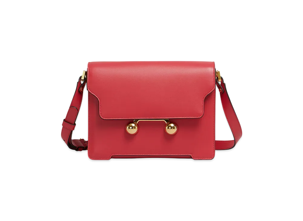 MARNI Trunkaroo Medium Shoulder Bag in Leather "Tulip"